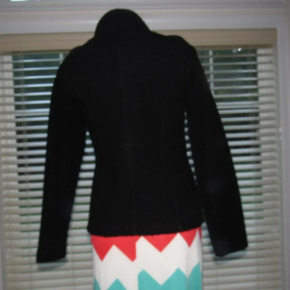 MARISOL Italian Wool Blend Black Jacket Blazer M - Picture 3 of 7